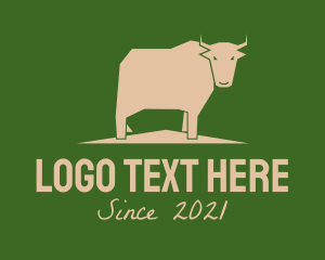 Dinner - Brown Farm Cow logo design