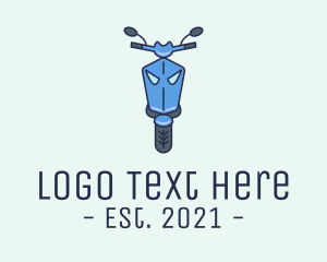 Rental - Blue Motorcycle Scooter logo design