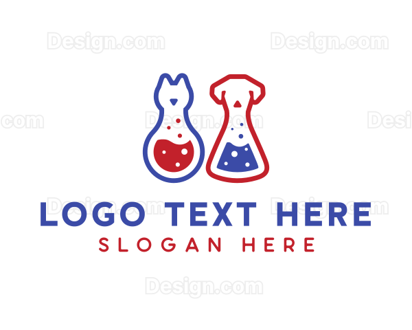 Laboratory Flask Cat & Dog Logo