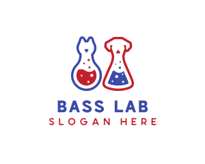 Laboratory Flask Cat & Dog logo design