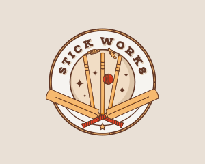 Sports Cricket Wicket Game logo design