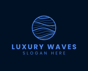 Round Business Waves logo design