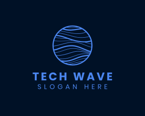 Round Business Waves logo design