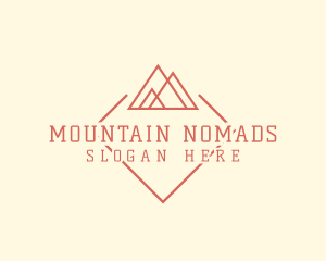 Hipster Mountain Camping logo design