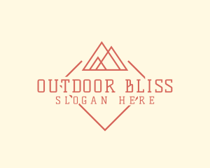 Hipster Mountain Camping logo design