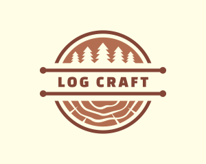 Pine Tree Log Carpentry logo design