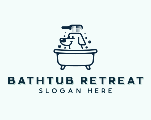 Dog Bathtub Grooming logo