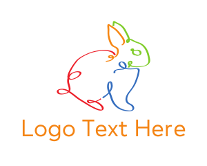 Colorful Bunny Doodle Logo