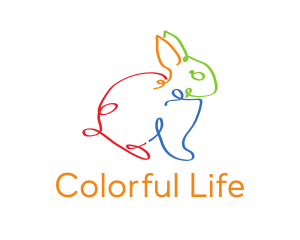 Colorful Bunny Doodle logo design