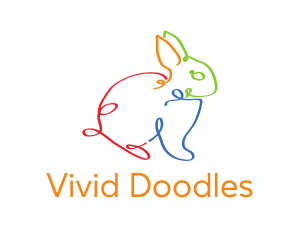 Colorful Bunny Doodle logo design