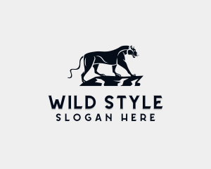 Standing Wild Panther  logo design