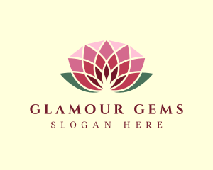 Gemstone Pink Lotus  logo design