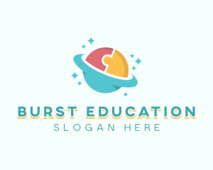 Educational Puzzle Planet logo design