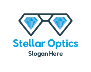 Diamond Eyeglasses Optical logo design