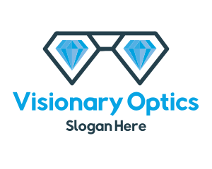 Diamond Eyeglasses Optical logo design