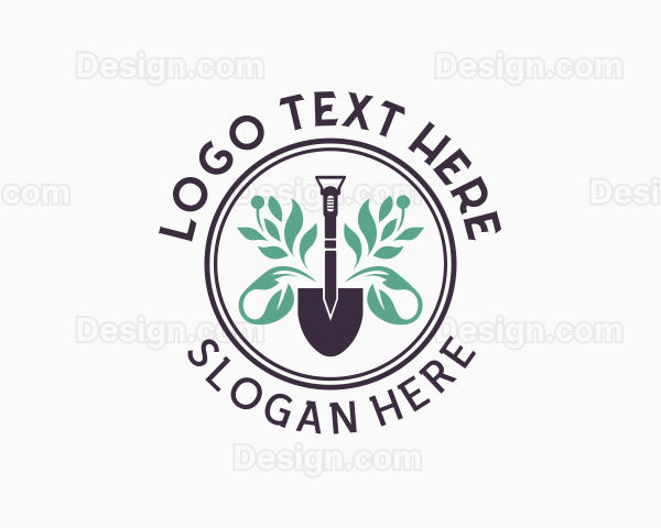 Landscaping Shovel Plant Logo