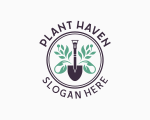 Landscaping Shovel Plant logo design