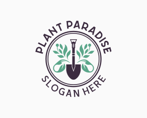 Landscaping Shovel Plant logo design