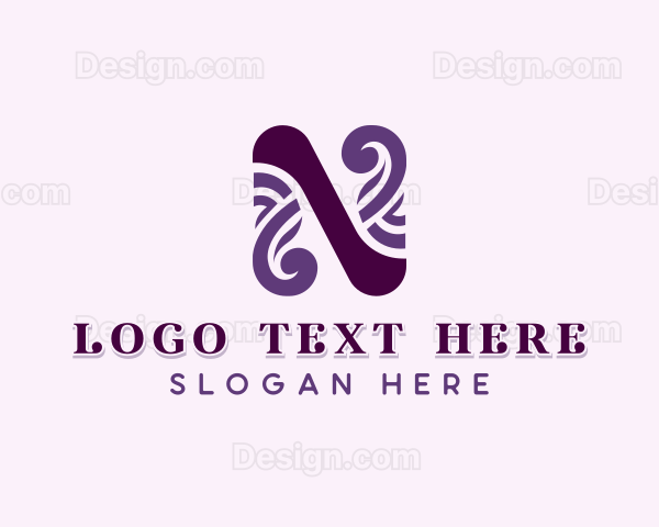 Beauty Salon Letter N Logo