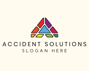 Colorful Pyramid Letter A logo design