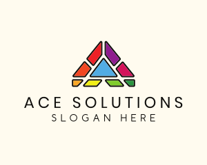 Colorful Pyramid Letter A logo design