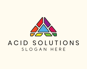 Colorful Pyramid Letter A logo design