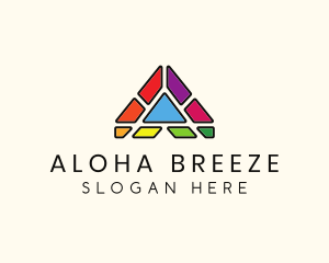 Colorful Pyramid Letter A logo design