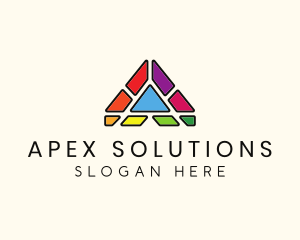 Colorful Pyramid Letter A logo design