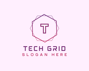 Tech Gaming Hexagon  logo design