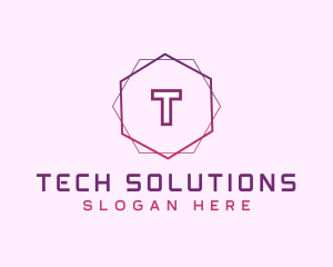 Tech Gaming Hexagon  logo design