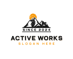 Trekking Mountaineering Hiking logo design