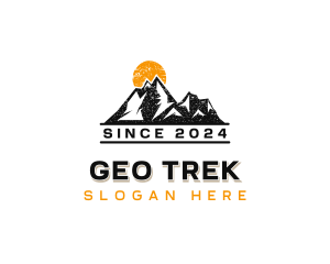 Trekking Mountaineering Hiking logo design