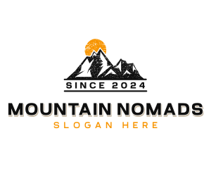 Trekking Mountaineering Hiking logo design