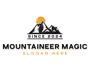 Trekking Mountaineering Hiking logo design