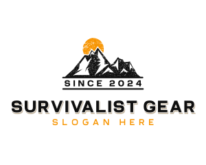 Trekking Mountaineering Hiking logo design