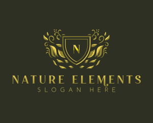 Natural Shield Leaves logo design