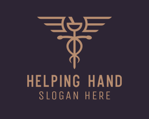 Medical Caduceus Staff logo design