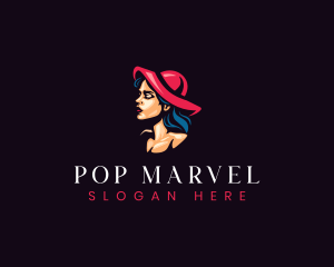 Fashion Woman Hat logo design