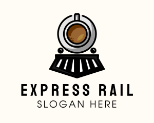 Coffee Cafe Express Train logo design