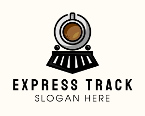 Coffee Cafe Express Train logo design