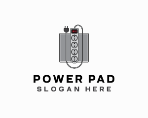 Extension Cord Power Outlet logo design