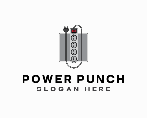 Extension Cord Power Outlet logo design