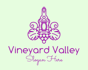 Minimalist Vineyard Wine logo design