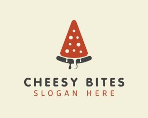 Pepperoni Pizza Slice  logo design