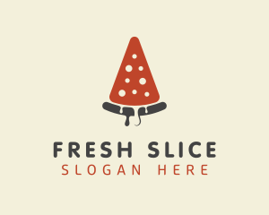 Pepperoni Pizza Slice  logo design