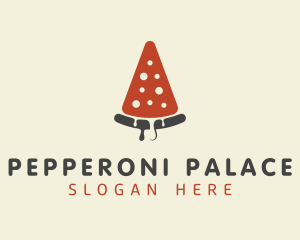 Pepperoni Pizza Slice  logo design