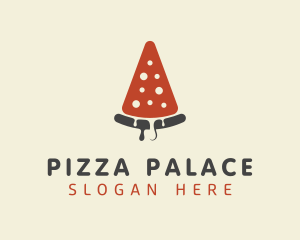 Pepperoni Pizza Slice  logo design