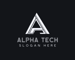 Cyberspace Tech Letter A logo design