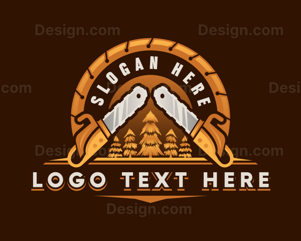 Chainsaw Lumberjack Logging Logo