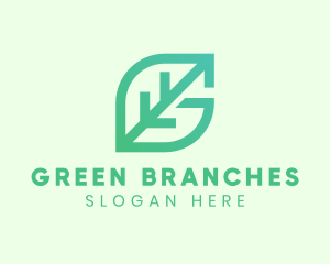 Green Leaf Letter G logo design